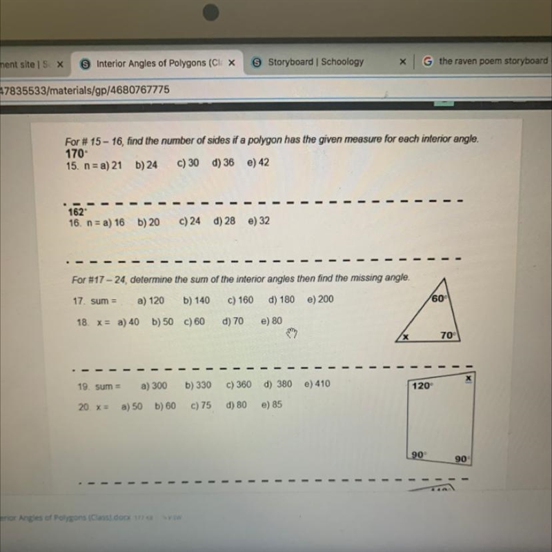 For* 15-16 find the number of sides if a polygon has the given measure for each interior-example-1