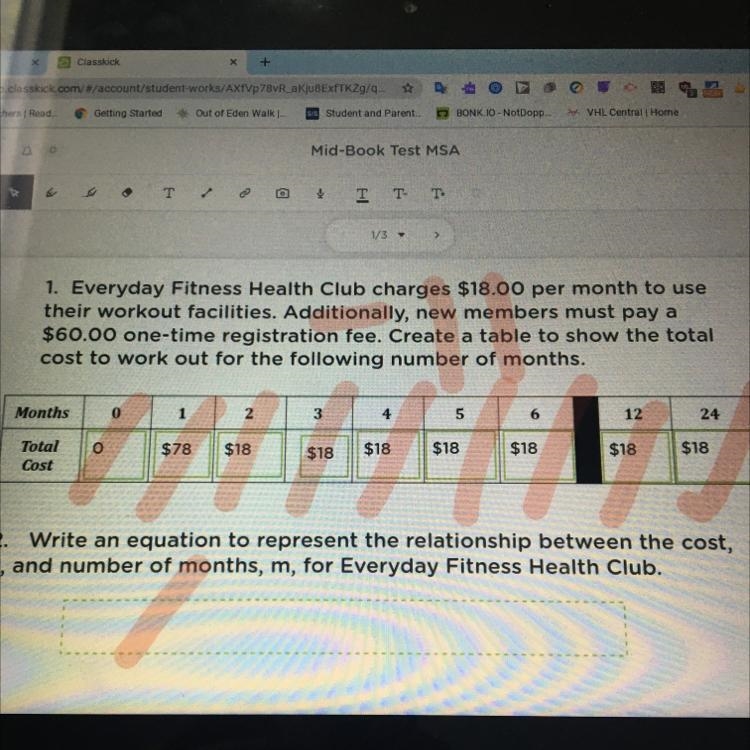 Everyday fitness health club charges $18 per month, new members must pay a $60 fee-example-1