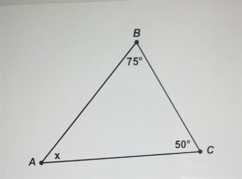 What is the value of x? B 75° Enter your answer in the box. X=​-example-1