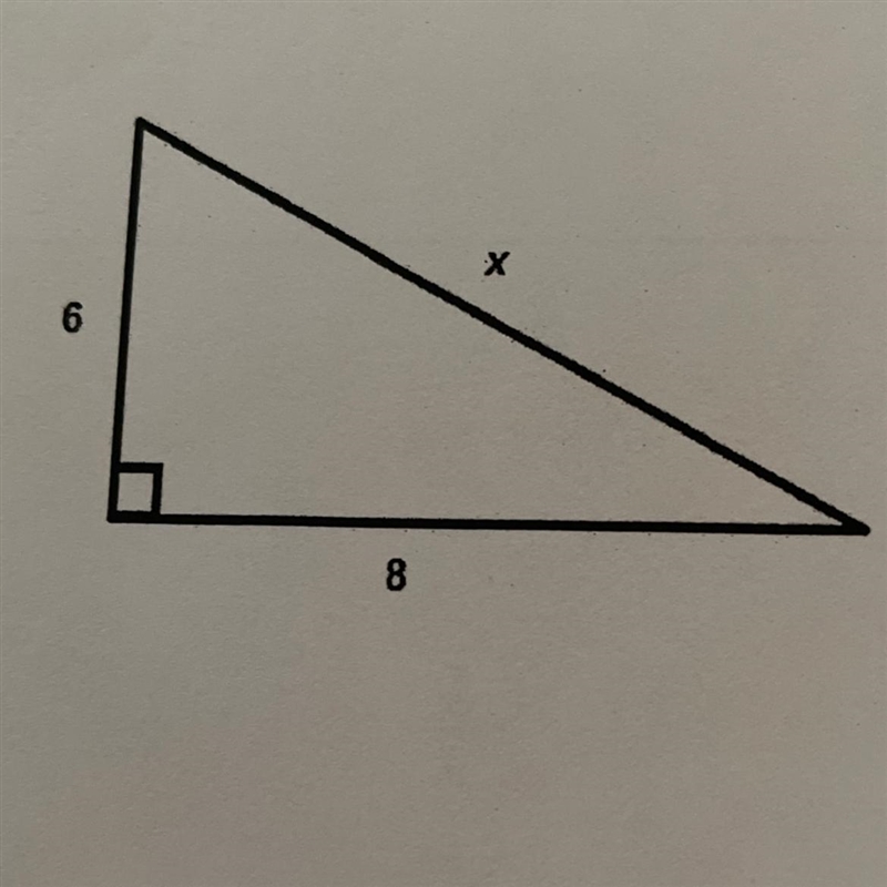 Use Pythagorean theorem to solve the following right triangles, put your answer in-example-1