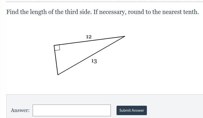 Find the length of the third side. If necessary, round to the nearest tenth.-example-1