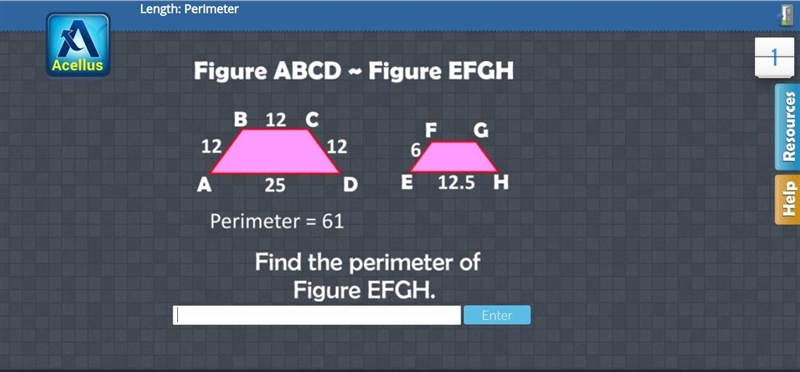 Find the perimeter of EFGH.-example-1