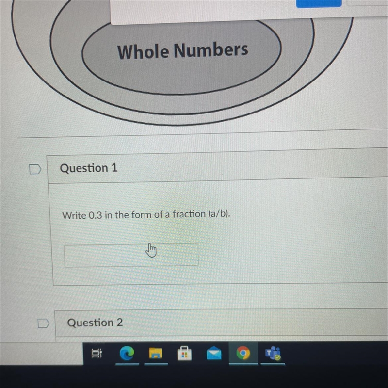 Write 0.3 in the form of a fraction (a/b).-example-1