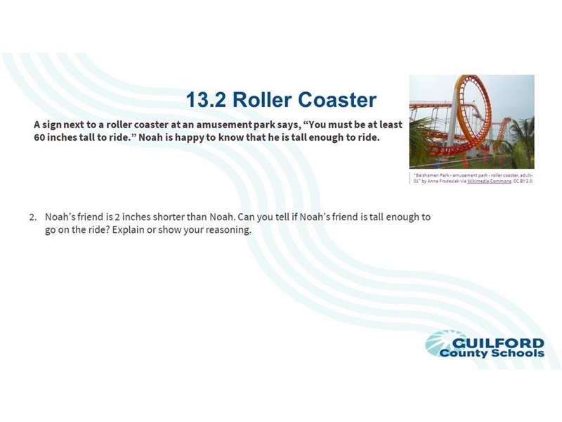 A sign next to a roller coaster at an amusement park says, “You must be at least 60 inches-example-1