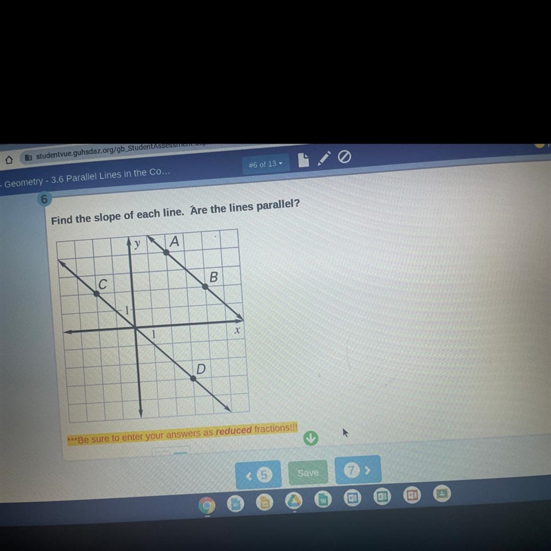 Find the slope of each line-example-1