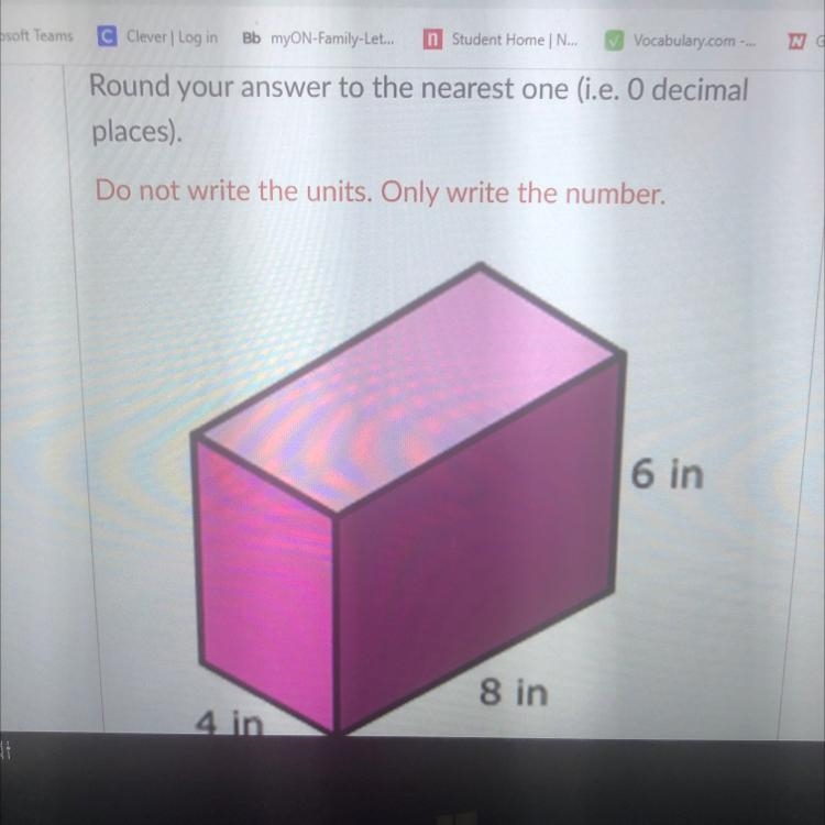 I have to find the area of this rectangular prism pls help!!-example-1