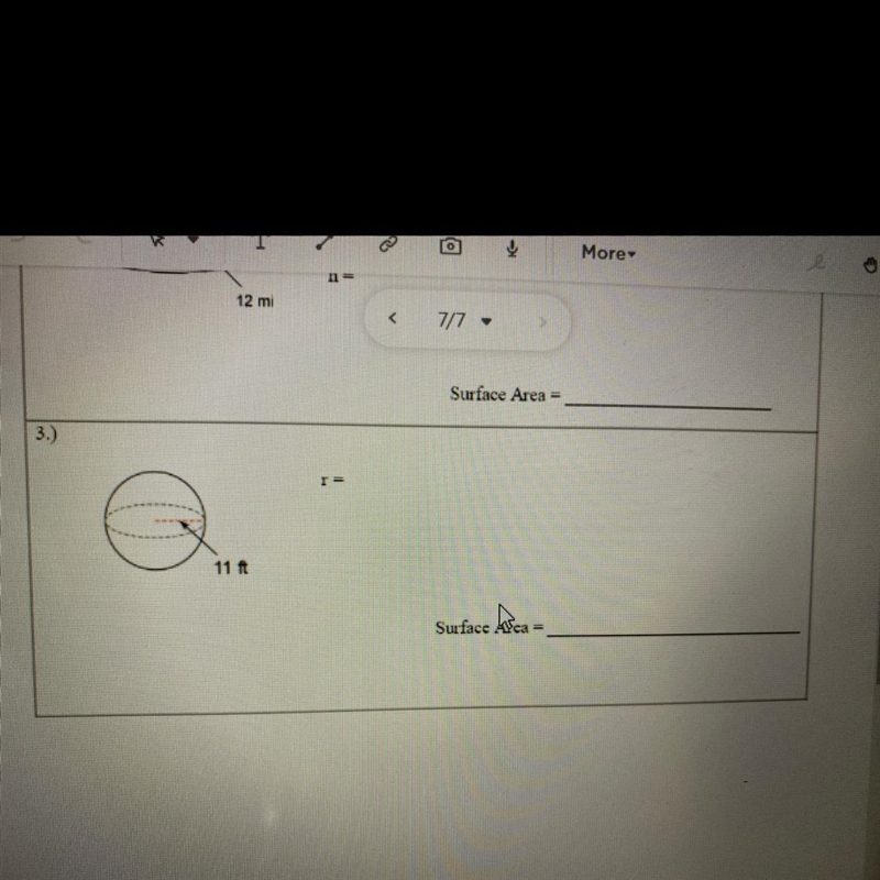 #3 Find the r and the surface area-example-1