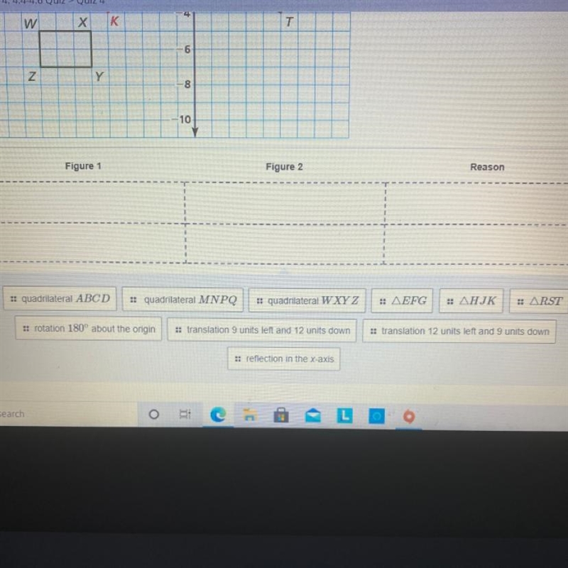 1. Identify any congruent figures in the coordinate plane. Explain. PLEASE HELP-example-1