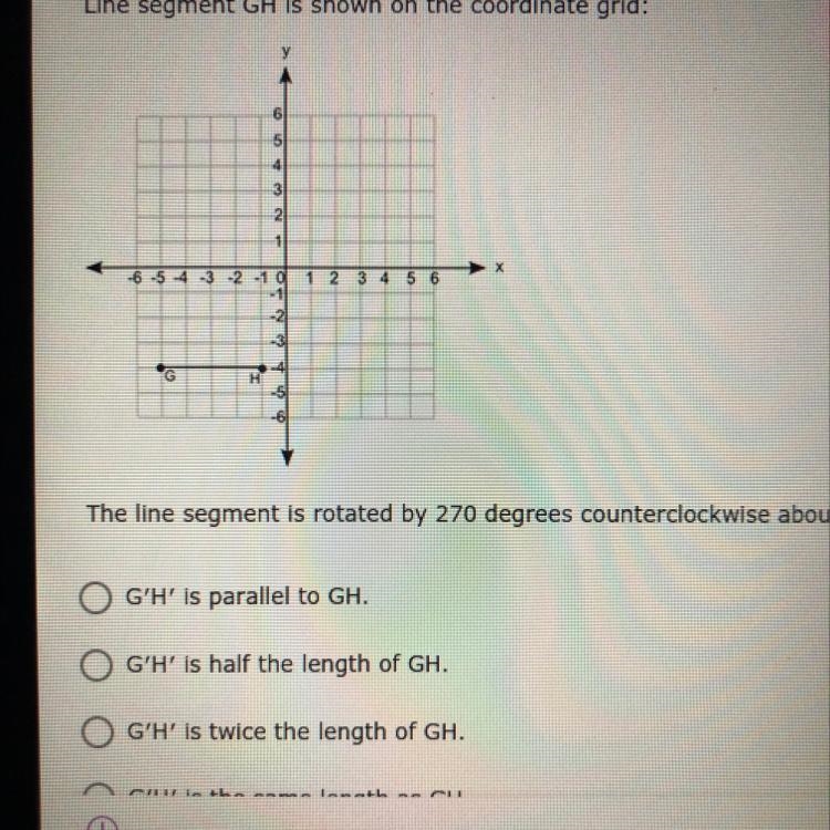 The line segment is rotated by 270 degrees counterclockwise about the origin to form-example-1