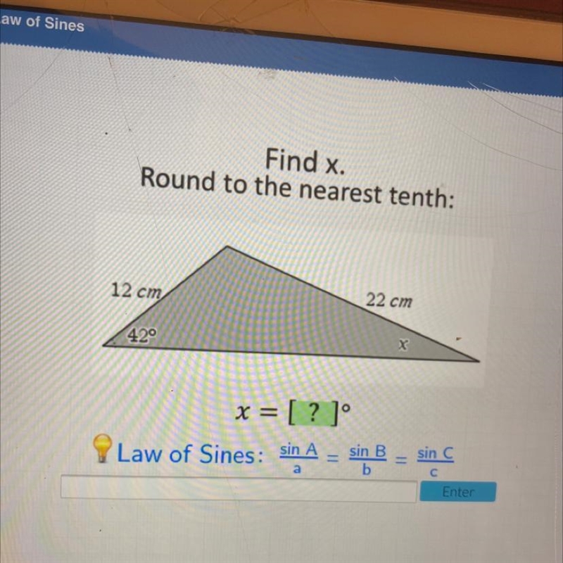 Find the value of x. Round the nearest tenth.-example-1