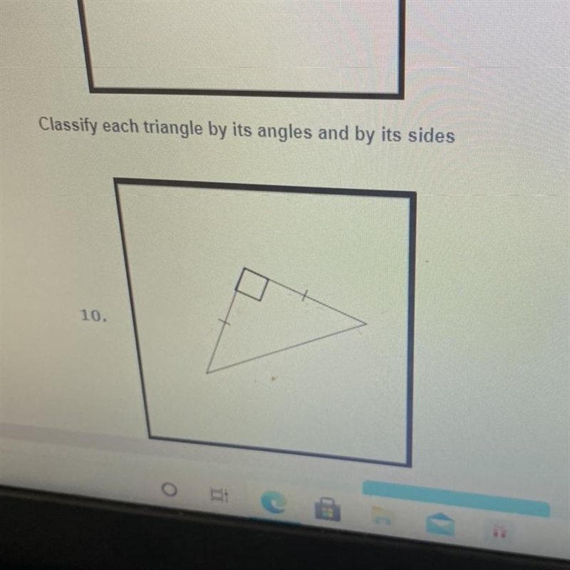 Classify each triangle by its angle and by it sides-example-1