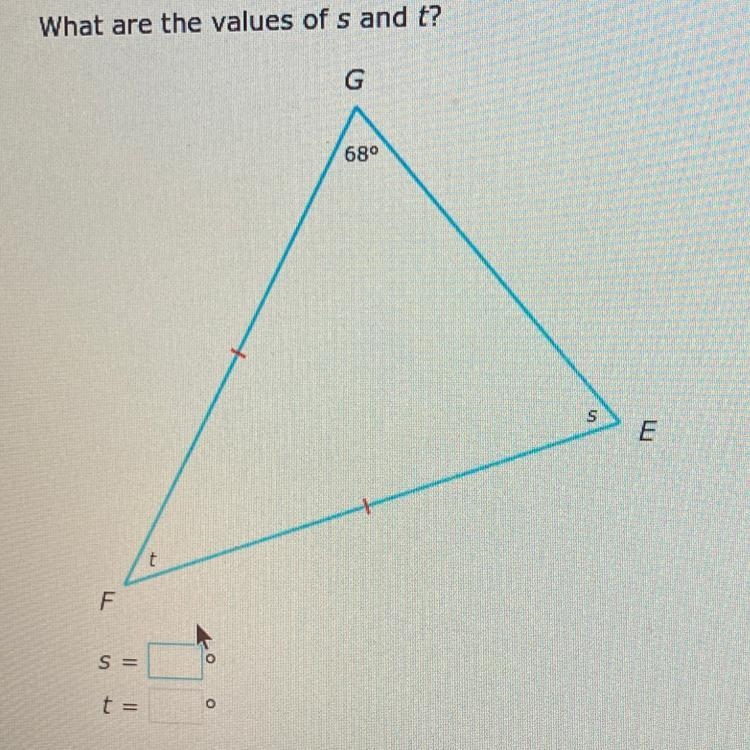 What are the values of s and t?-example-1