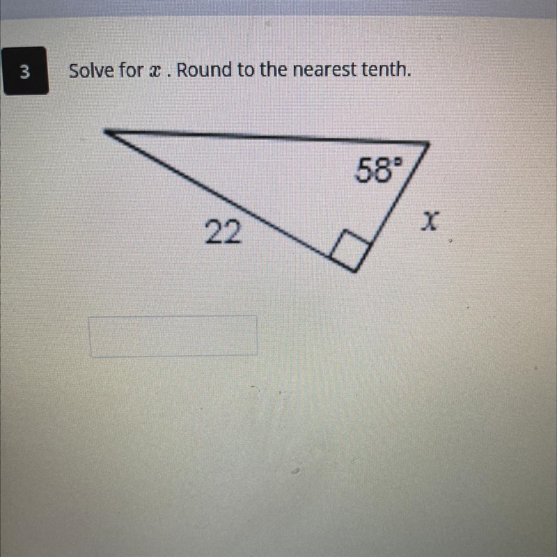 Solve for x. round to the nearest then tenth. Please help!!!-example-1