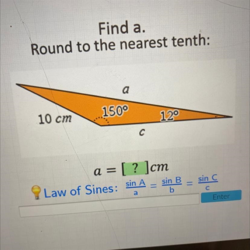 Find the value of a. Round the nearest tenth.-example-1