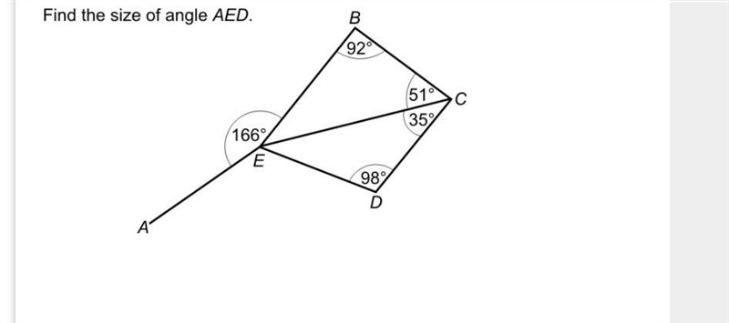 How do I find the angle of aed, please help-example-1