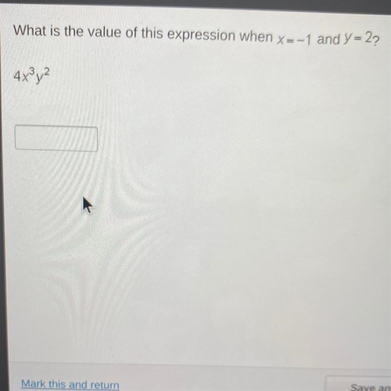 What is the value of this expression when x=-1 and Y = 2? 4x^3y^2-example-1