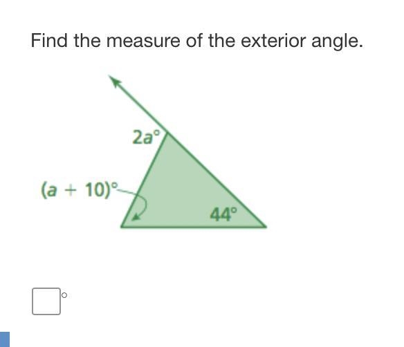 Find the measure of the exterior angle. ILL GIVE BRAINILEST-example-1