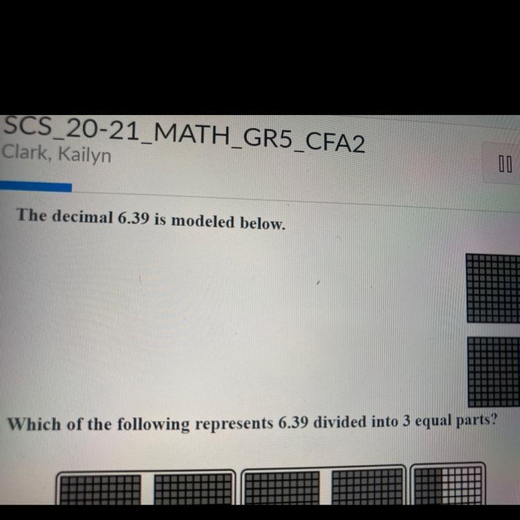 What does 6.39 divided into 3 equal parts. HELP ME PLEASE!!-example-1