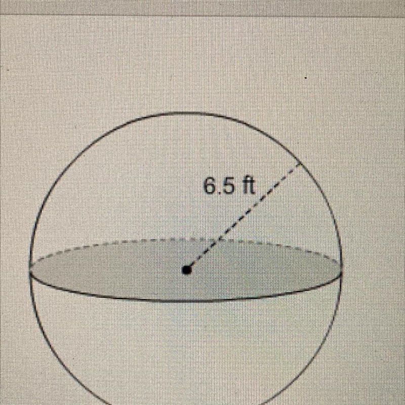 What is the exact volume of the sphere? A)56.37 ft D)274.6257 ft C)366.167 ft D)1464.67 ft-example-1