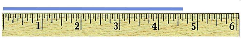 How long is the blue line in inches? Enter your final answer as a simplified mixed-example-1