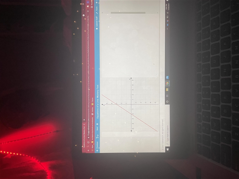 The equation of the line in this graph.-example-1