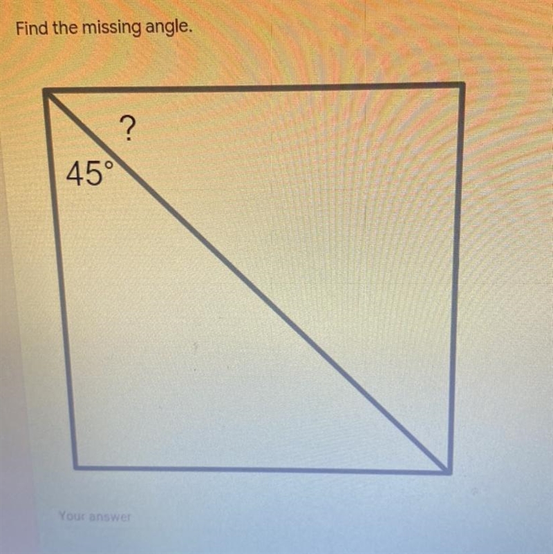 Find the missing angle.-example-1