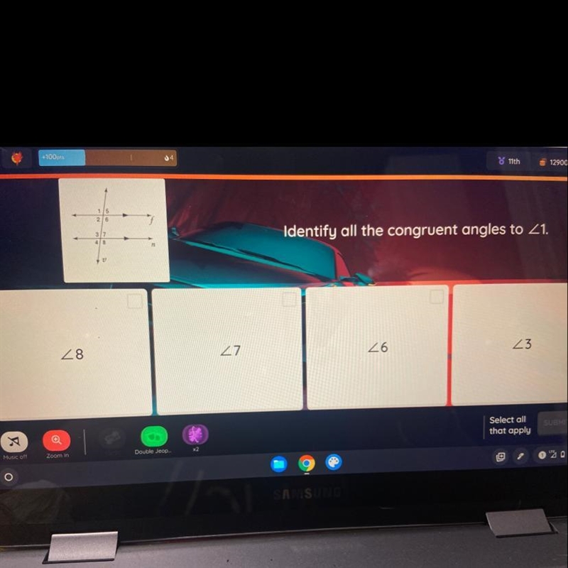 What angles are congruent to angle 1-example-1