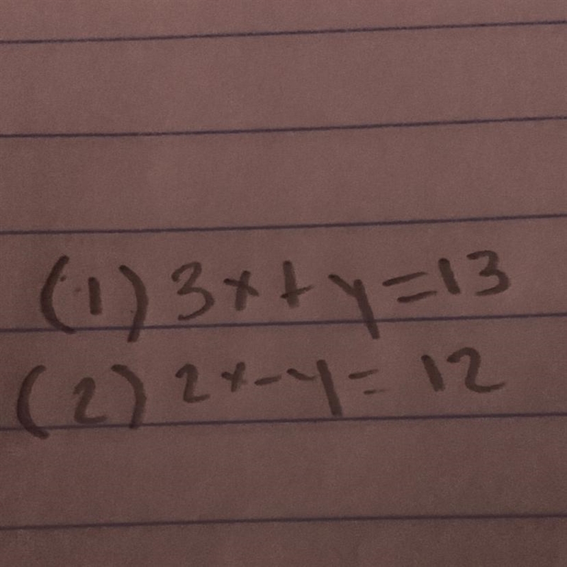 Solve the following system of equations using addiction-example-1