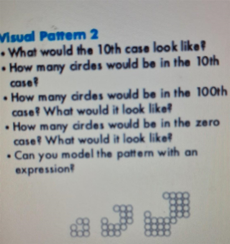 Visual Pantom 2 What would the 10th case look like? • How many cirdes would be in-example-1