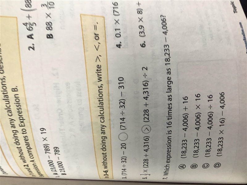 What expression is 16 times as large as 18,233- 4,006-example-1