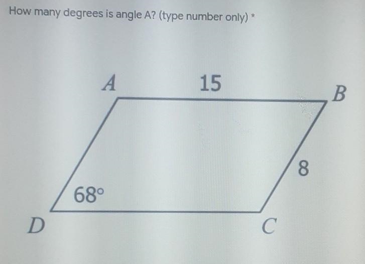 How many degrees is angle A? ​-example-1