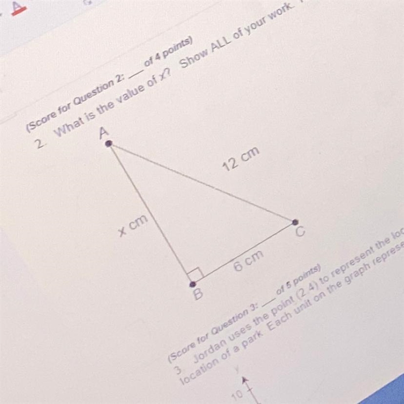 2. What is the value of x? Show ALL of your work. Round your answer to the nearest-example-1