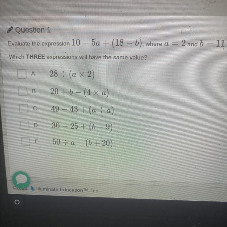 Which 3 expressions have the same value?-example-1