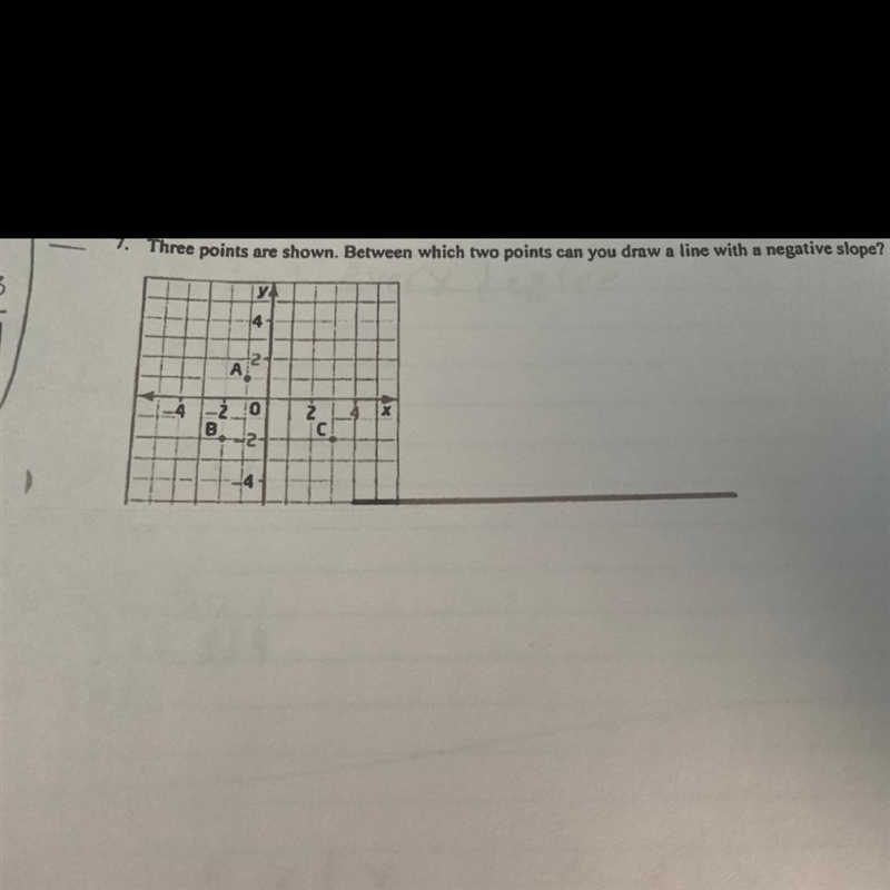 Between which two points can you draw a line with a negative slope? Pls answer quick-example-1