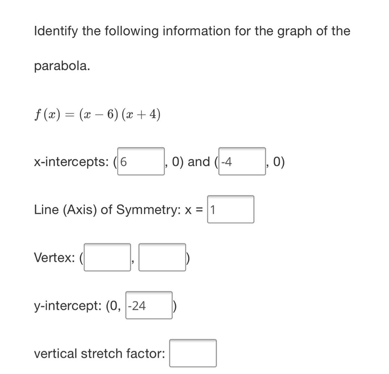 Can someone plz help me find the vertex and the stretch factor-example-1