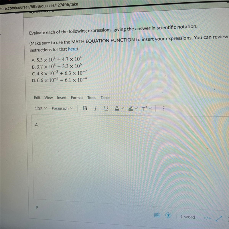 Evaluate each of the following expression giving the answer in scientific notation-example-1