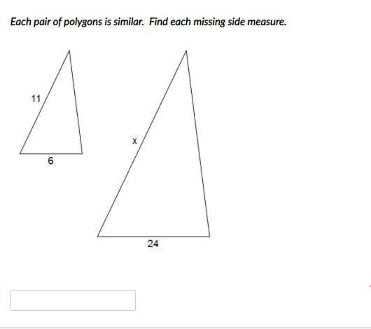 Each pair of polygons is similar. Find each missing side measure. ( 1 question for-example-1