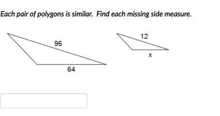 Each pair of polygons is similar. Find each missing side measure. ( 1 question for-example-2