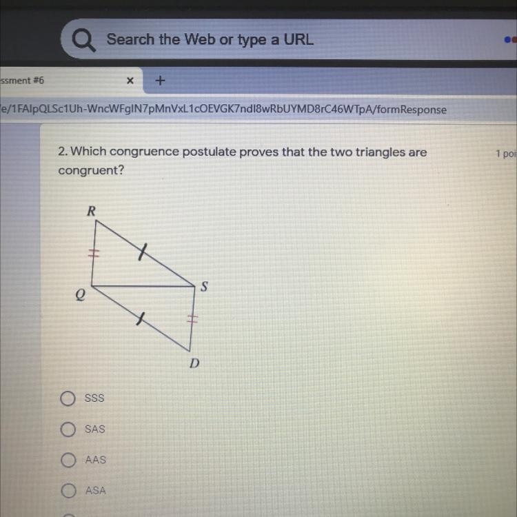 Which congruence postulate proves that the two triangles are congruent?-example-1