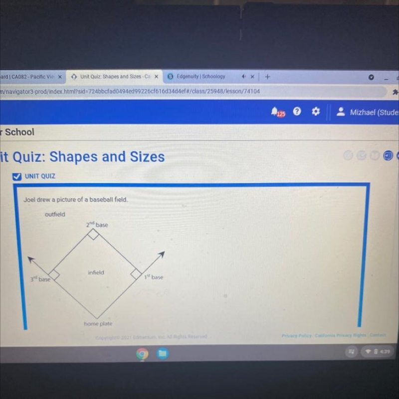 A . Describe a ray that can be found in the picture. Include a description of the-example-1