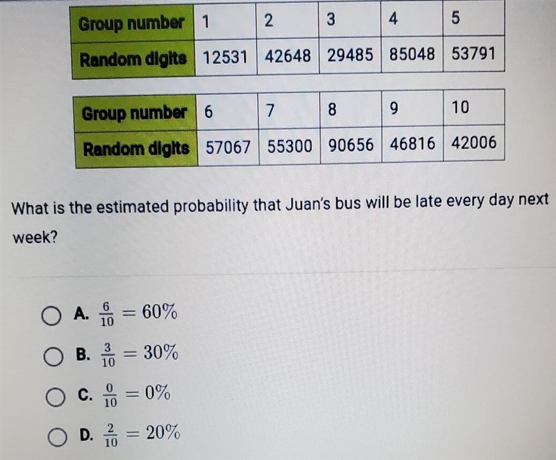 BRAIN TO CORRECT ANSWER!! Juan rides the bus to school each day. He always arrives-example-1