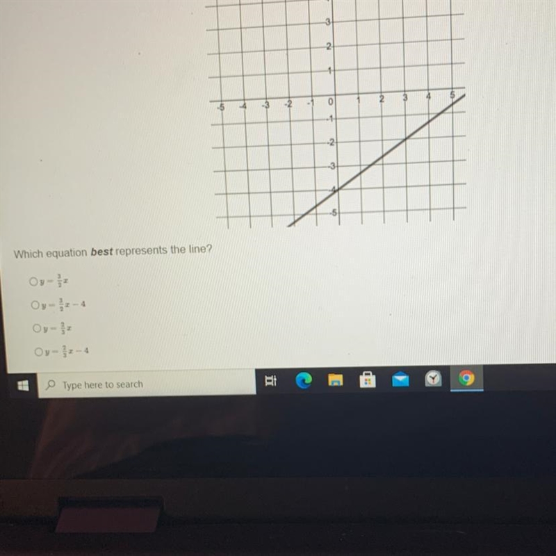 WHICH EQUATION BEST REPRESENTS THE LINE-example-1