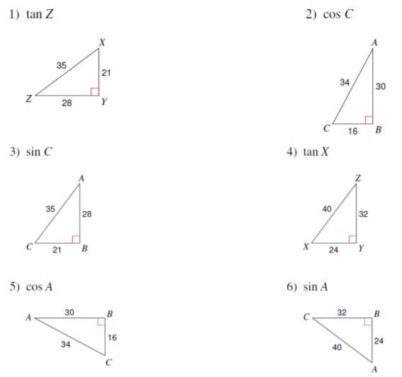 Find the value of each trigonometric ratio-example-1