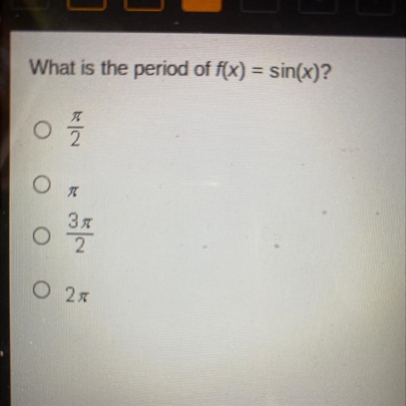 2 What is the period of f(x) = sin(x)? € O 2 O 20-example-1