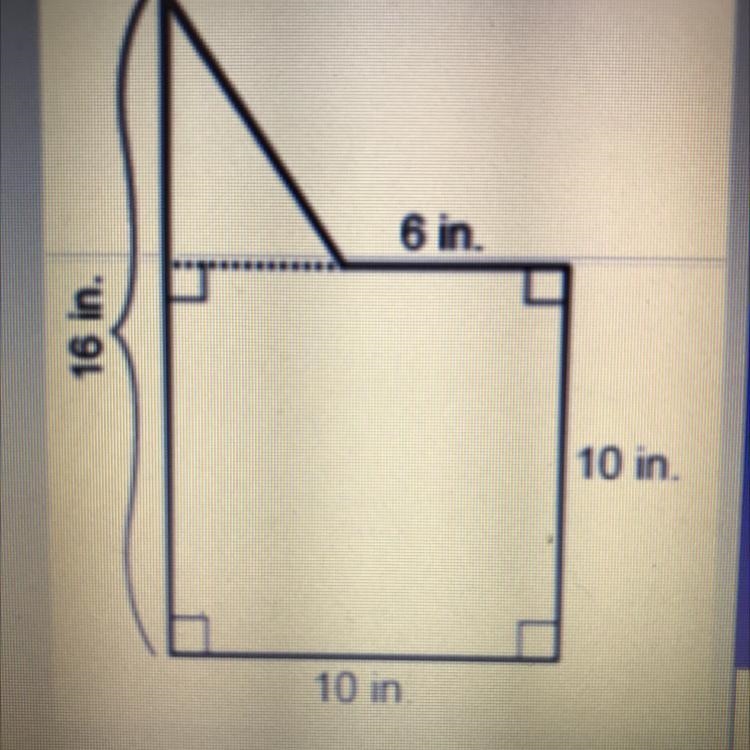 What is the area of this composite figure? A. 112 square inches B. 110 square inches-example-1