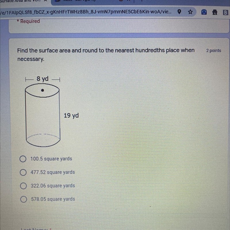 Find the surface area and round to the nearest hundredths place when necessary.-example-1