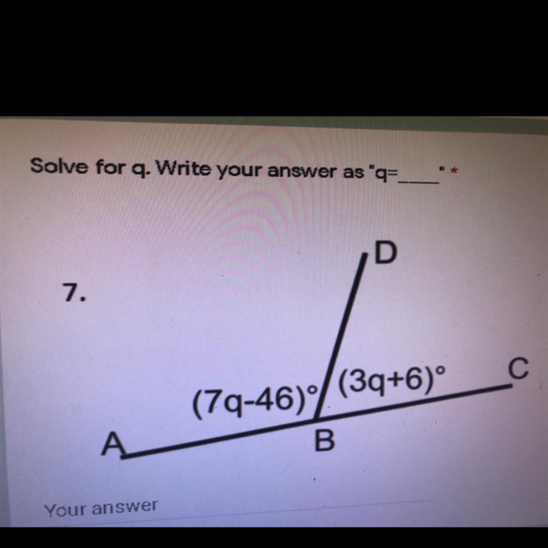 Solve for q. Write your answer as “q=___”-example-1