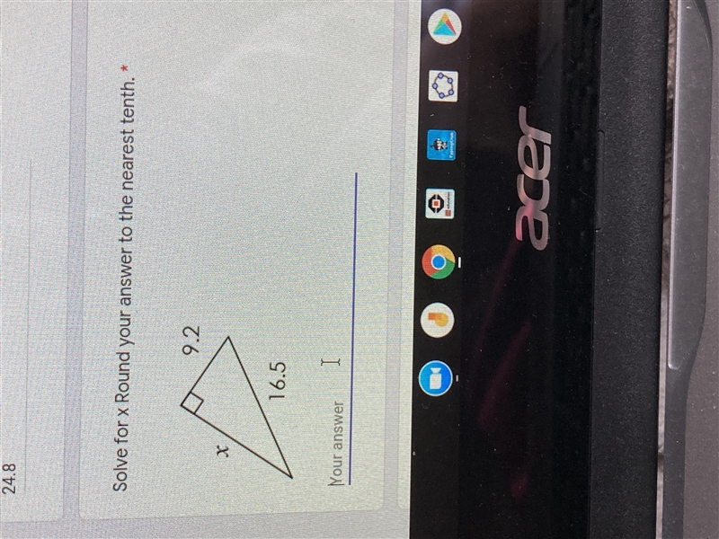 Solve for x round your answer to the nearest tenth-example-1