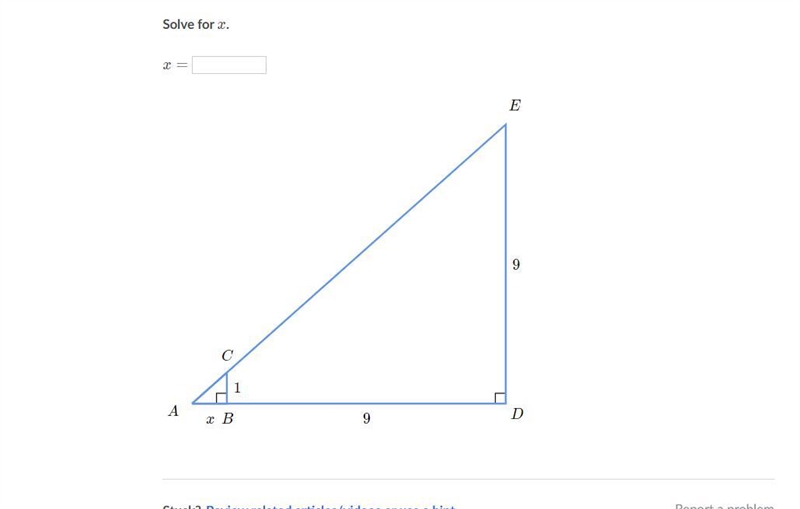 KHAN ACCADEMY SIMILAR TRIANGLES HW. PLS HELP(i have 4 of these questions so if you-example-1