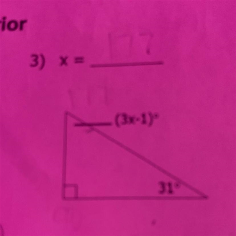 The the answer to X… the triangle = 180-example-1